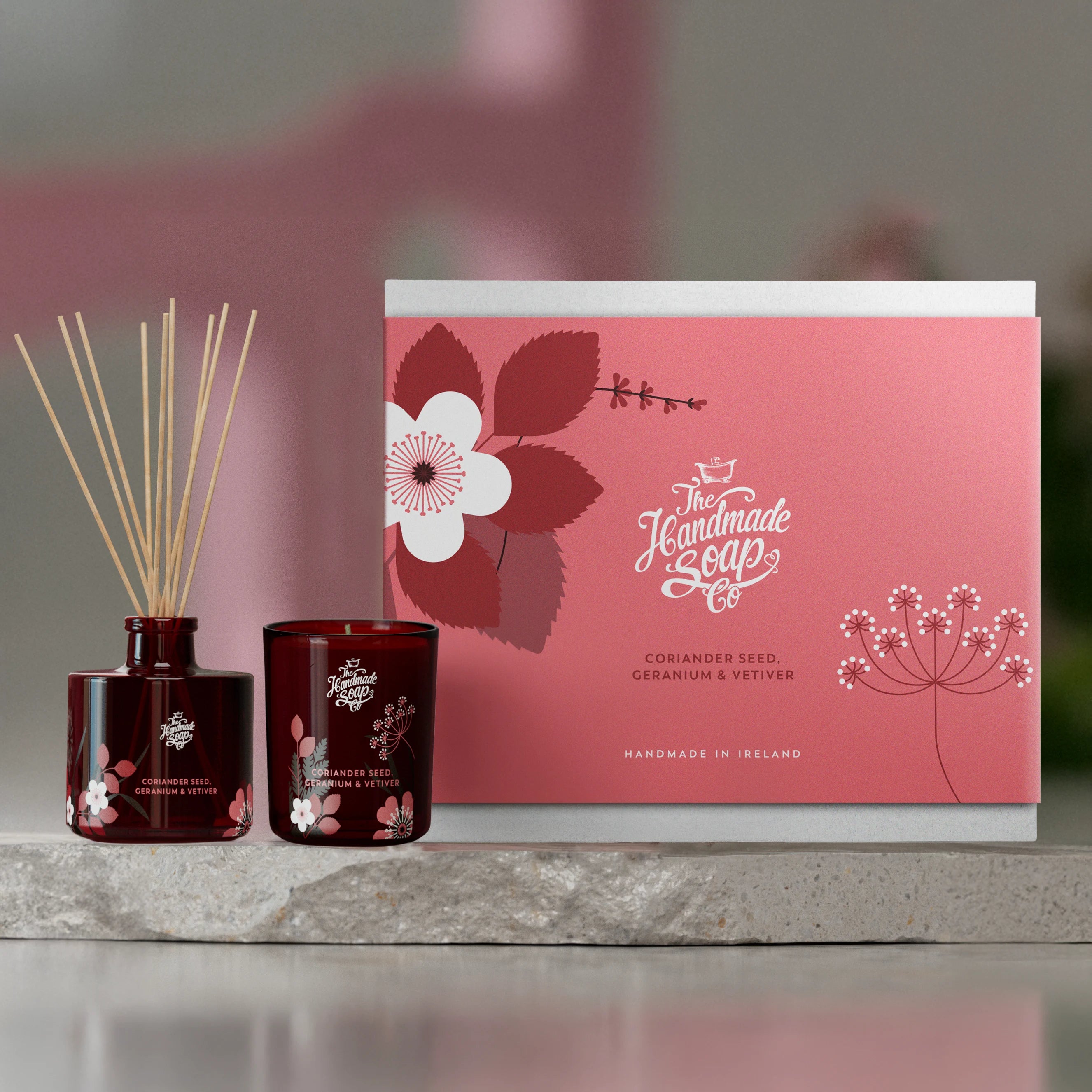 Candle + Diffuser Giftset - Coriander Seed, Geranium & Vetiver