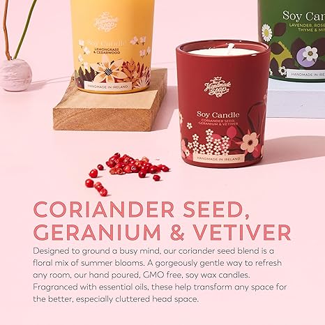 Scented Soy Candle - Coriander Seed, Geranium & Vetiver | 210g