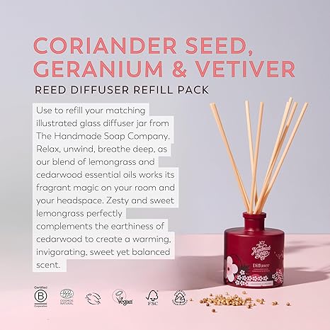 Fragrance Diffuser + Refill - Coriander Seed, Geranium & Vetiver | 200ml + 150ml