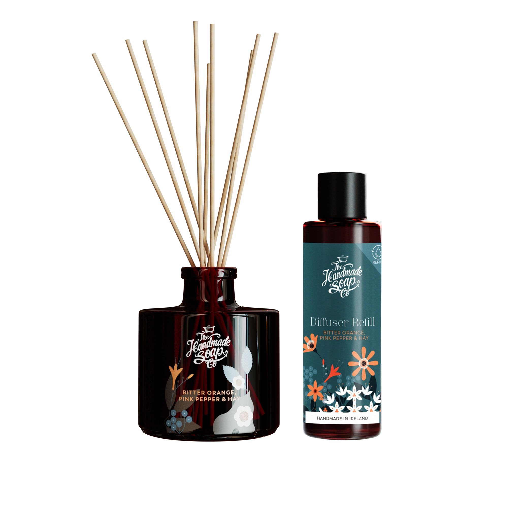 Fragrance Diffuser + Refill - Bitter Orange, Pink Pepper & Hay | 200ml + 150ml