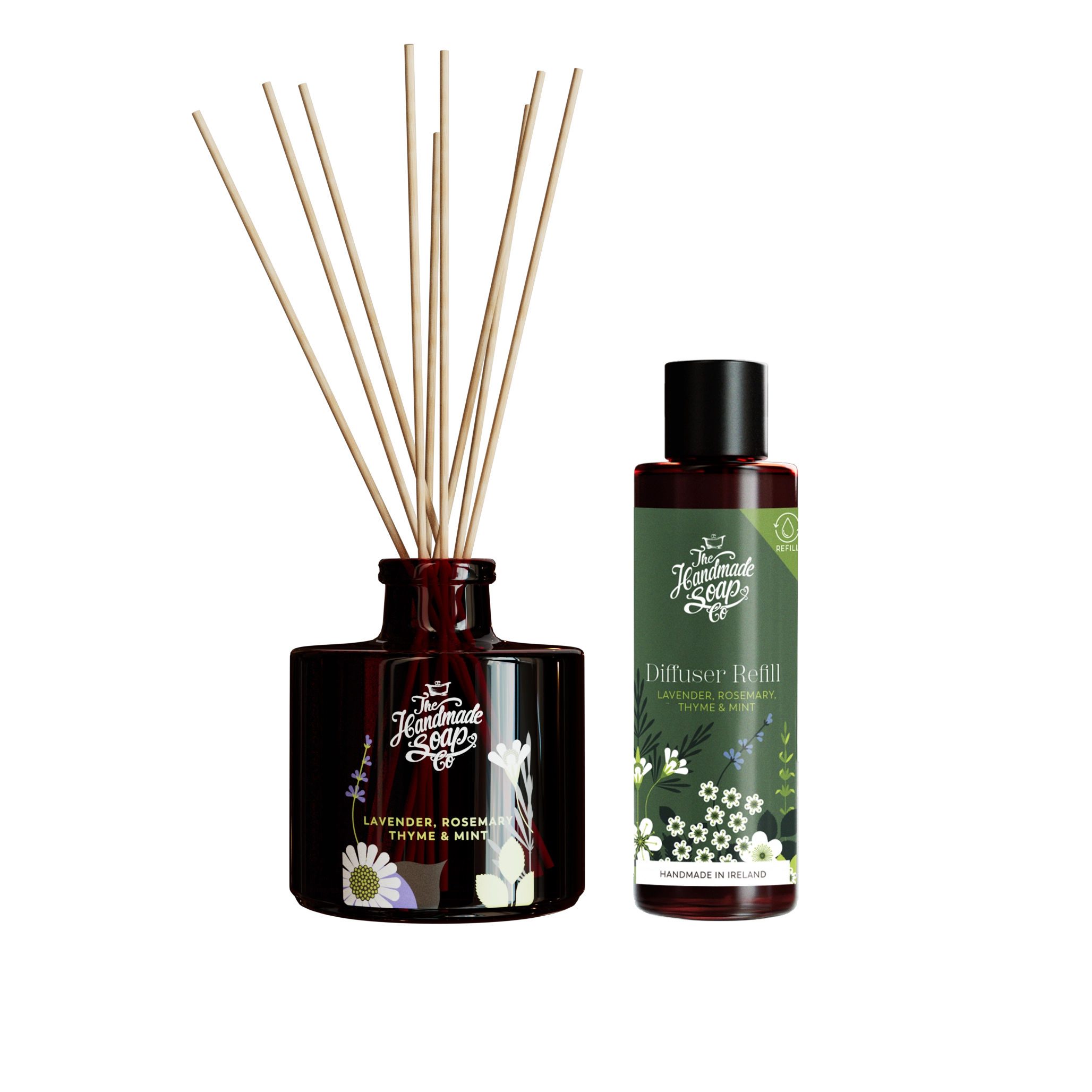 Fragrance Diffuser + Refill - Lavender, Rosemary, Thyme & Mint | 200ml + 150ml