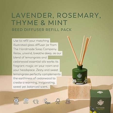 Fragrance Diffuser + Refill - Lavender, Rosemary, Thyme & Mint | 200ml + 150ml